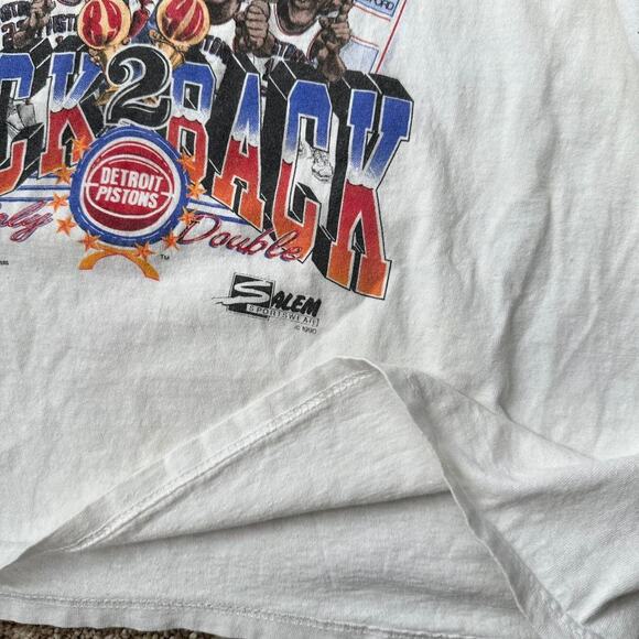 Vintage 80s Detroit Pistons World Champs Salem Sports Shirt - Picture 7 of 8